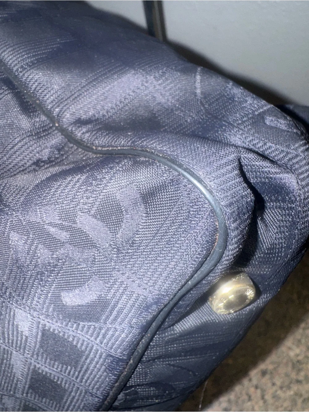 CHANEL Black Jacquard travel line Tote EUC